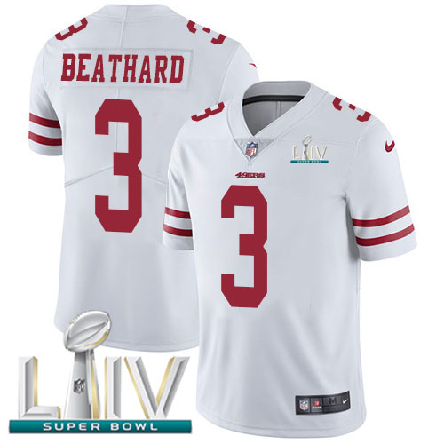 San Francisco 49ers Nike 3 C.J. Beathard White Super Bowl LIV 2020 Men Stitched NFL Vapor Untouchable Limited Jersey